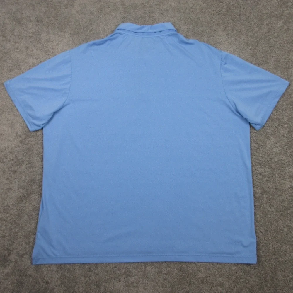 Adidas Polo Shirt Mens 3XL Blue Solid Performance Golf Tennis Wicking Stretch‎